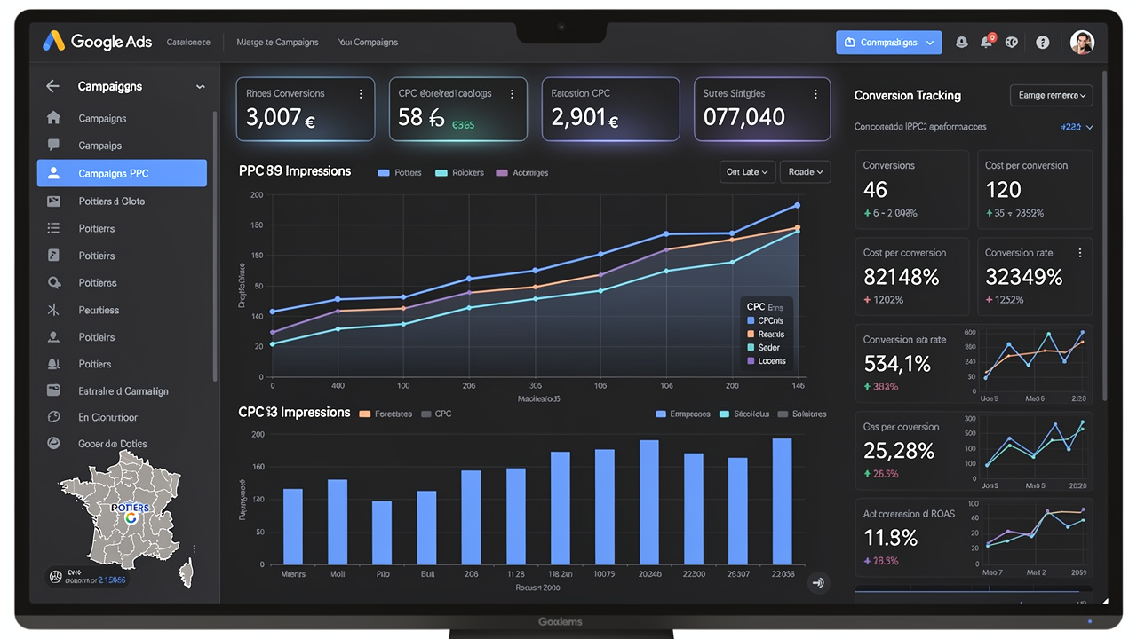 Combien coûte Google Ads PME Poitiers 2026 — budget publicité locale Vienne 86